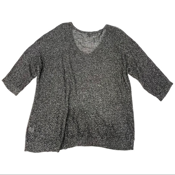 Torrid Black V Neck Metallic Shimmer Dolman Sleeve Top - Picture 6 of 10